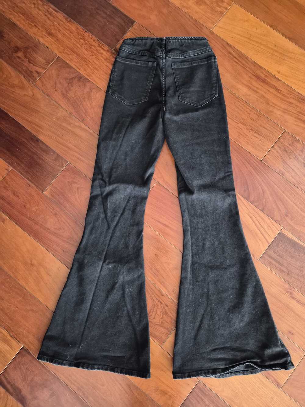 Forever 21 Black High Rise Elastic Waist Flare Pants - Size XS - Picture 8 of 14